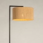 Foto 31304-6: Zwarte vloerlamp met draad kap van bruin gevlochten touw