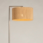 Foto 31305-6: Landelijke vloerlamp met draad kap van gevlochten touw in jute kleur