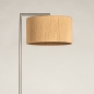 Foto 31305-7: Landelijke vloerlamp met draad kap van gevlochten touw in jute kleur