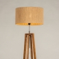 Foto 31308-7 vooraanzicht: Houten vloerlamp met kap van gevlochten touw