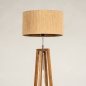 Foto 31308-8 detailfoto: Houten vloerlamp met kap van gevlochten touw