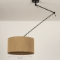 Foto 31311-1: Hanglamp met knikarm in het zwart met kap van gevlochten touw