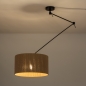 Foto 31311-2: Hanglamp met knikarm in het zwart met kap van gevlochten touw