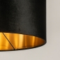 Foto 31319-7 detailfoto: Zwarte staande schemerlamp met leeslamp en zwarte velvet kap met gouden binnenkant