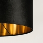 Foto 31319-8 detailfoto: Zwarte staande schemerlamp met leeslamp en zwarte velvet kap met gouden binnenkant