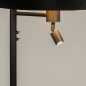 Foto 31319-9 detailfoto: Zwarte staande schemerlamp met leeslamp en zwarte velvet kap met gouden binnenkant