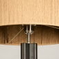 Foto 31330-9: Zwarte driepoot vloerlamp van hout met draad kap van gevlochten touw in jute kleur