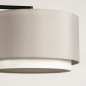 Foto 31333-8 detailfoto: Zwarte vloerlamp met luxe lampenkap van stof in het grijs