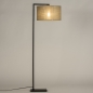 Foto 31337-2 zijaanzicht: Zwarte vloerlamp met taupe kap van stof