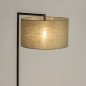 Foto 31337-3 schuinaanzicht: Zwarte vloerlamp met taupe kap van stof