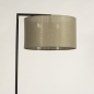 Foto 31337-5 zijaanzicht: Zwarte vloerlamp met taupe kap van stof