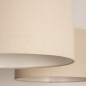 Foto 31354-8 detailfoto: Verstelbare hanglamp met twee knikarmen en twee beige linnen kappen 