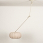Foto 31355-21: Beige knikarm lamp voor aan het plafond met lampion kap in japandi stijl 