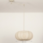 Foto 31356-1 maatindicatie: Beige knikarm lamp voor aan het plafond met lampion kap in japandi stijl 