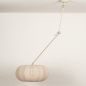 Foto 31356-21: Beige knikarm lamp voor aan het plafond met lampion kap in japandi stijl 