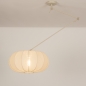 Foto 31356-5 schuinaanzicht: Beige knikarm lamp voor aan het plafond met lampion kap in japandi stijl 