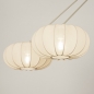 Foto 31357-22: Dubbele japandi hanglamp met verstelbare knikarmen en lampionnen van stof 