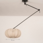 Foto 31359-14: Knikarm hanglamp in het zwart met lampion kap in japandi stijl 