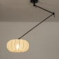 Foto 31359-15: Knikarm hanglamp in het zwart met lampion kap in japandi stijl 
