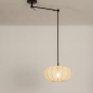 Foto 31359-16: Knikarm hanglamp in het zwart met lampion kap in japandi stijl 