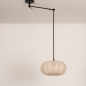 Foto 31359-19: Knikarm hanglamp in het zwart met lampion kap in japandi stijl 