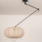 Foto 31360-14: Knikarm hanglamp in het zwart met lampion kap in japandi stijl 