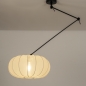 Foto 31360-15: Knikarm hanglamp in het zwart met lampion kap in japandi stijl 