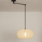 Foto 31360-16: Knikarm hanglamp in het zwart met lampion kap in japandi stijl 