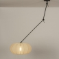 Foto 31360-17: Knikarm hanglamp in het zwart met lampion kap in japandi stijl 
