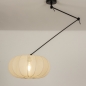 Foto 31360-18: Knikarm hanglamp in het zwart met lampion kap in japandi stijl 