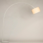 Foto 31364-3: Witte booglamp met beige linnen kap 