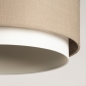 Foto 31366-10: Weiße Bogenleuchte mit Luxuriösem Lampenschirm in Taupe