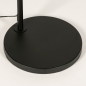 Foto 31368-13: Große Schwarze Bogenlampe mit Gelenkarm und grauem Stoffschirm