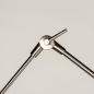 Foto 31376-11: Grote rustieke vloerlamp met knikarm en beige linnen lampenkap