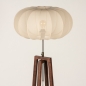 Foto 31377-7: Japandi Stehlampe: Stehlampe aus Holz in Walnussbraun mit Lampenschirm aus Stoff