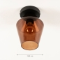 Foto 31379-1: Kleine Deckenlampe in braunem Glas mit schwarzer Deckenplatte
