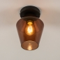 Foto 31379-2: Kleine Deckenlampe in braunem Glas mit schwarzer Deckenplatte