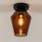 Foto 31379-3: Kleine Deckenlampe in braunem Glas mit schwarzer Deckenplatte
