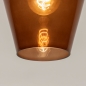 Foto 31379-7: Kleine Deckenlampe in braunem Glas mit schwarzer Deckenplatte