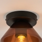Foto 31379-8: Kleine Deckenlampe in braunem Glas mit schwarzer Deckenplatte