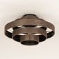 Foto 31389-5: Deckenleuchte aus braunem Stoff mit fünf Ringen