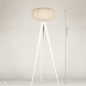 Foto 31393-1 maatindicatie: Witt driepoot vloerlamp met beige lampion kap 