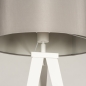 Foto 31394-11 detailfoto: Witte driepoot vloerlamp met grijze lampenkap