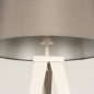 Foto 31397-12 detailfoto: Beige driepoot vloerlamp met grijze kap van stof 