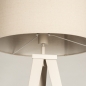 Foto 31398-11 detailfoto: Japandi vloerlamp: beige driepoot vloerlamp met beige linnen lampenkap