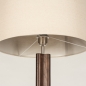 Foto 31404-10: Stativ-Stehlampe aus Holz in Walnussfarbe mit beigem Leinenschirm