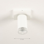 Foto 31409-1 maatindicatie: Witte opbouwspot met luxe transparante ring met ribbels 
