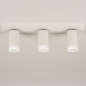 Foto 31411-2: Weißer 3-flammige-Strahler für die Decke mit transparenten Ringen mit Rillen