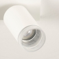 Foto 31411-7: Weißer 3-flammige-Strahler für die Decke mit transparenten Ringen mit Rillen