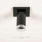 Foto 31412-1: Schwarzer Aufbaustrahler mit luxuriösem transparentem Ring mit Riffelung 